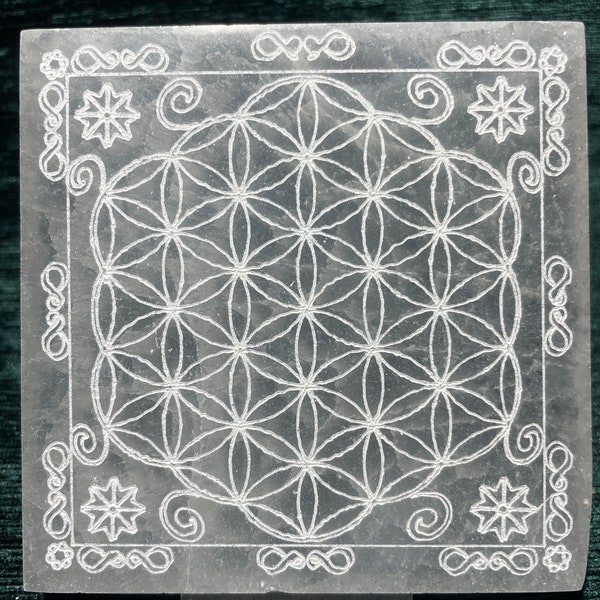 Selenite Charge Plate, Flower of Life