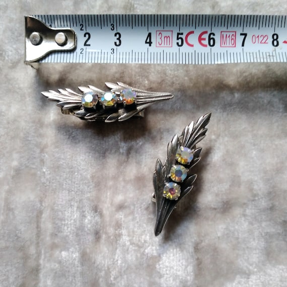 A pair of French vintage metal and aurora boreali… - image 4
