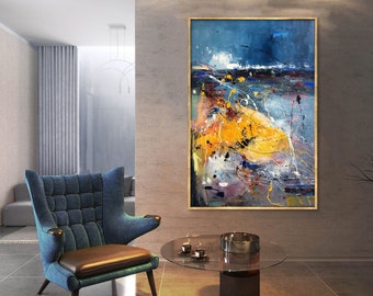 Abstract Oil Painting | Stretched | Home Decor | Handcrafted Oil Painting | Contemporary Art | Colourful Wall Art | 75cm by 100cm