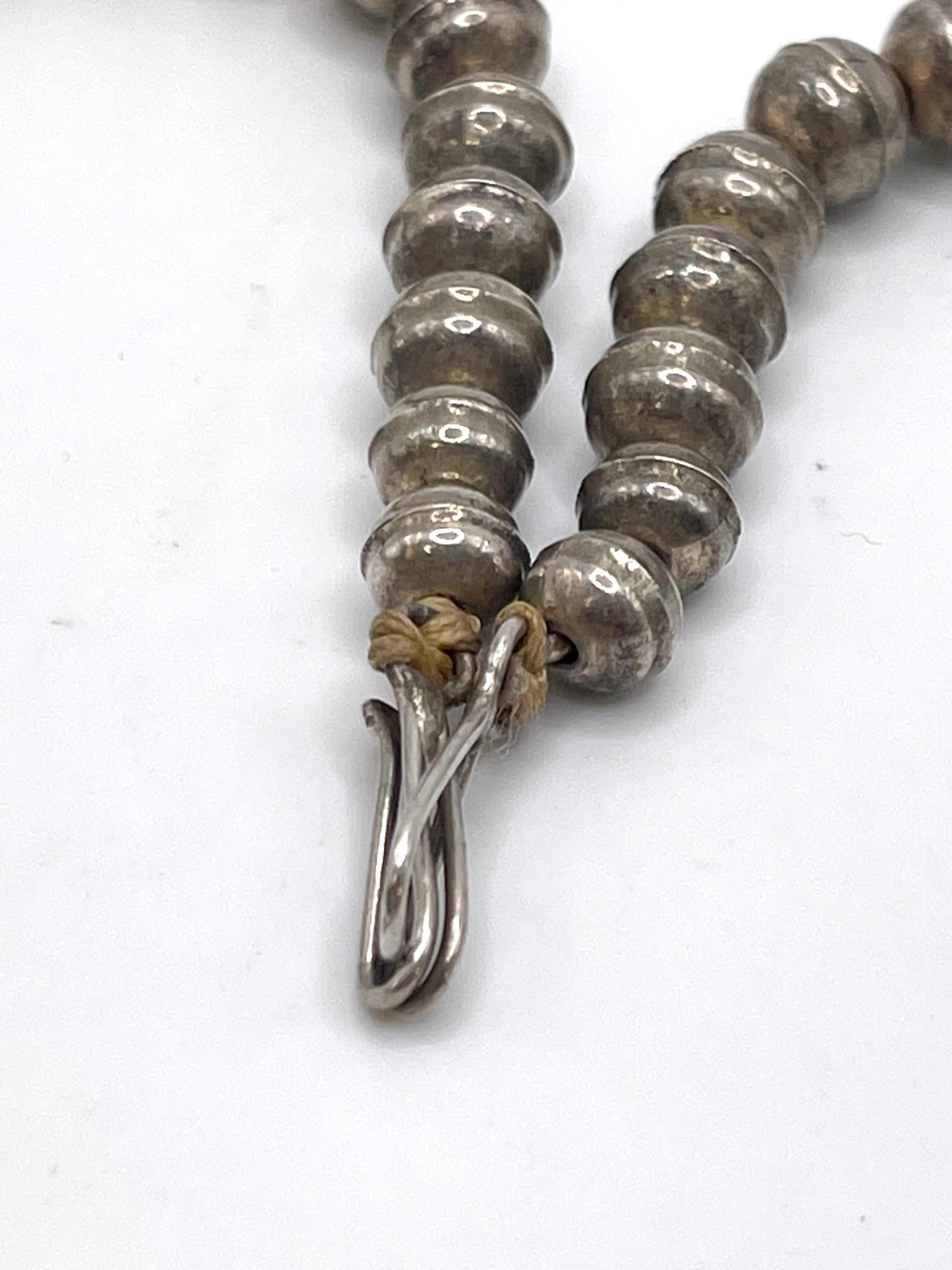 Antique Isleta Cross Pueblo Navajo Sterling Silver and Sinew