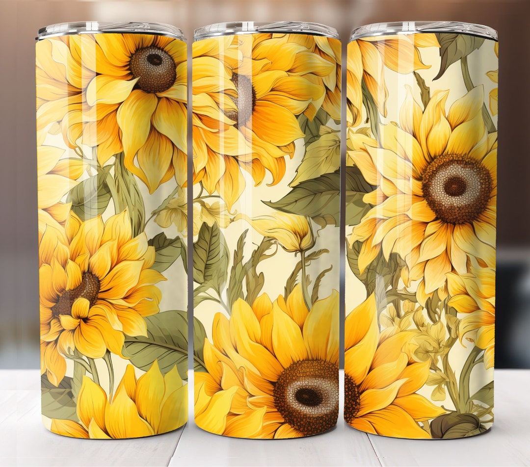 20 Oz Skinny Sunflower Tumbler Seamless Wrap Designs Seamless - Etsy