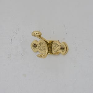 Handcrafted Brass Wall Hook, Engraved Single Hook, Wall Mounted Clothes Hook, Moroccan Home Decor