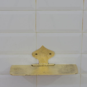 Hammered Brass Floating Shelf, Wall Mount Shower Shelf, Floating Bottle Holder, Wall Mount Shelf Brass, Shampoo Hanger