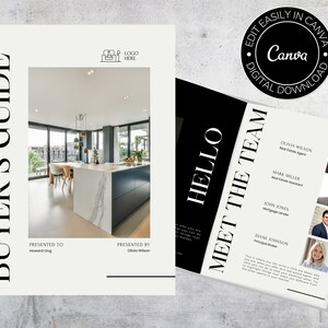 Buyers Guide, Real Estate Buyer Presentation Packet, Buyers Guides, Realtor Packet, Real Estate Agent Marketing, Canva