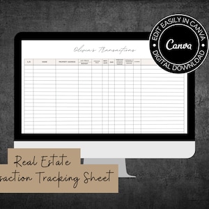 Real Estate Transaction Sheet, Real Estate Transaction Checklist, Real Estate Transaction Timeline, Real Estate Transaction Checklist, Canva