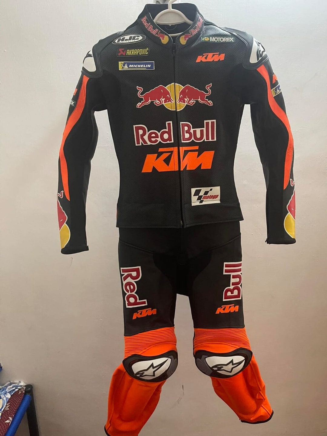 KTM Leather Biker Suit Full Body Suite Race Suit Leatherful Etsy