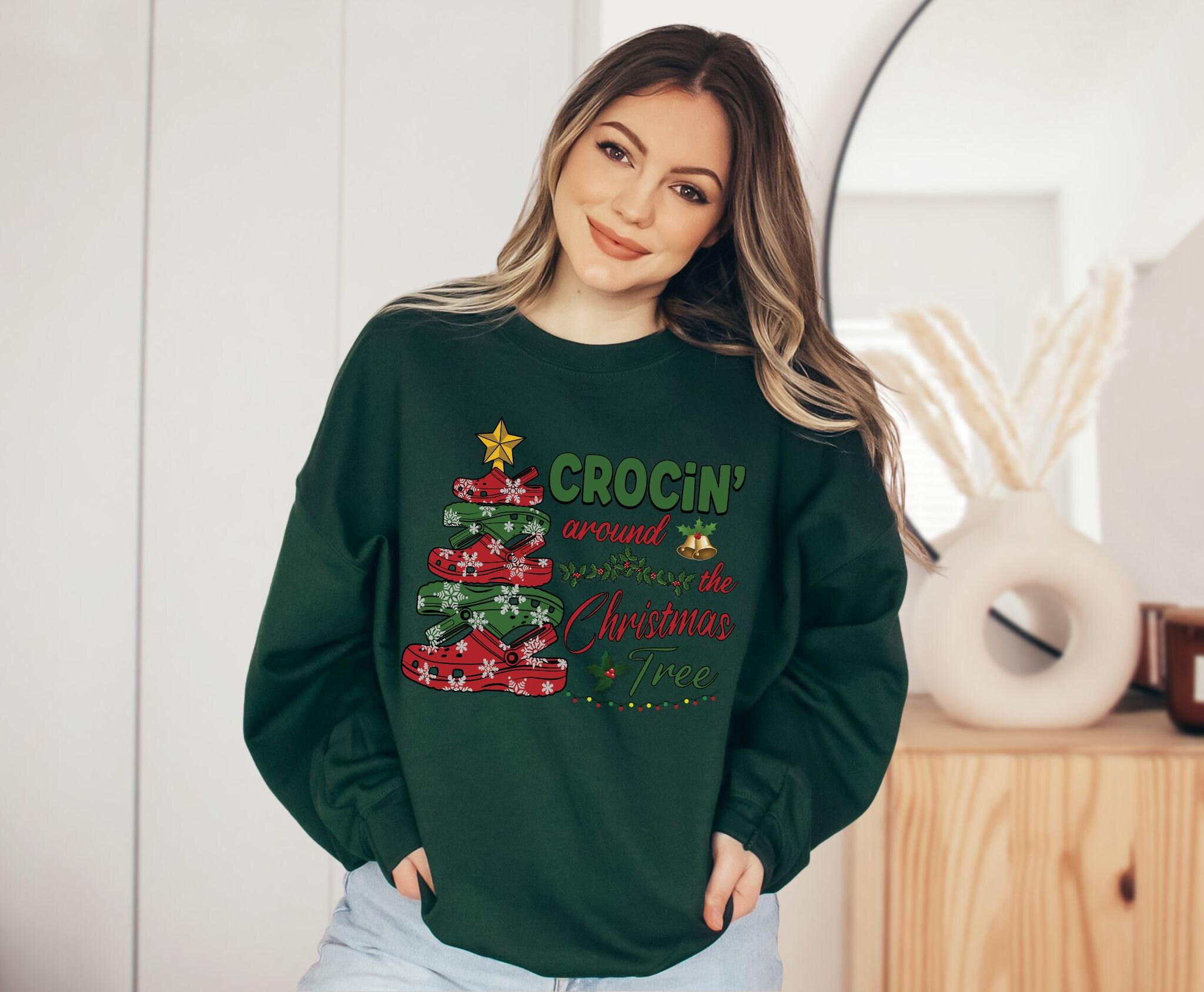 Crocin Around the Christmas Tree Sweatshirt, Funny Christmas Tree Shirt
