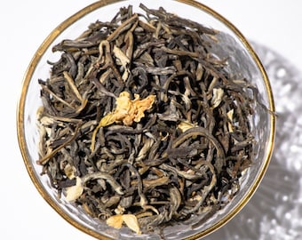 Té verde de jazmín de Fujian: té floral de hojas sueltas (50 g)