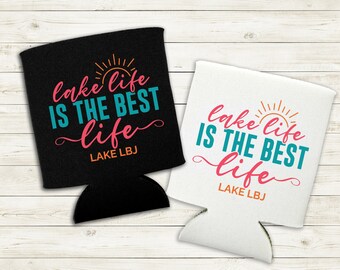 Lake LBJ Can Cooler: Lake Life Foam Koozie