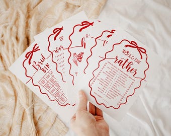 Thats Amore Wedding Bridal Shower Bundle Game  Italian Wedding Handdrawn Rehearsal Dinner DIY game Digital Bachelorette Party Game Bundle