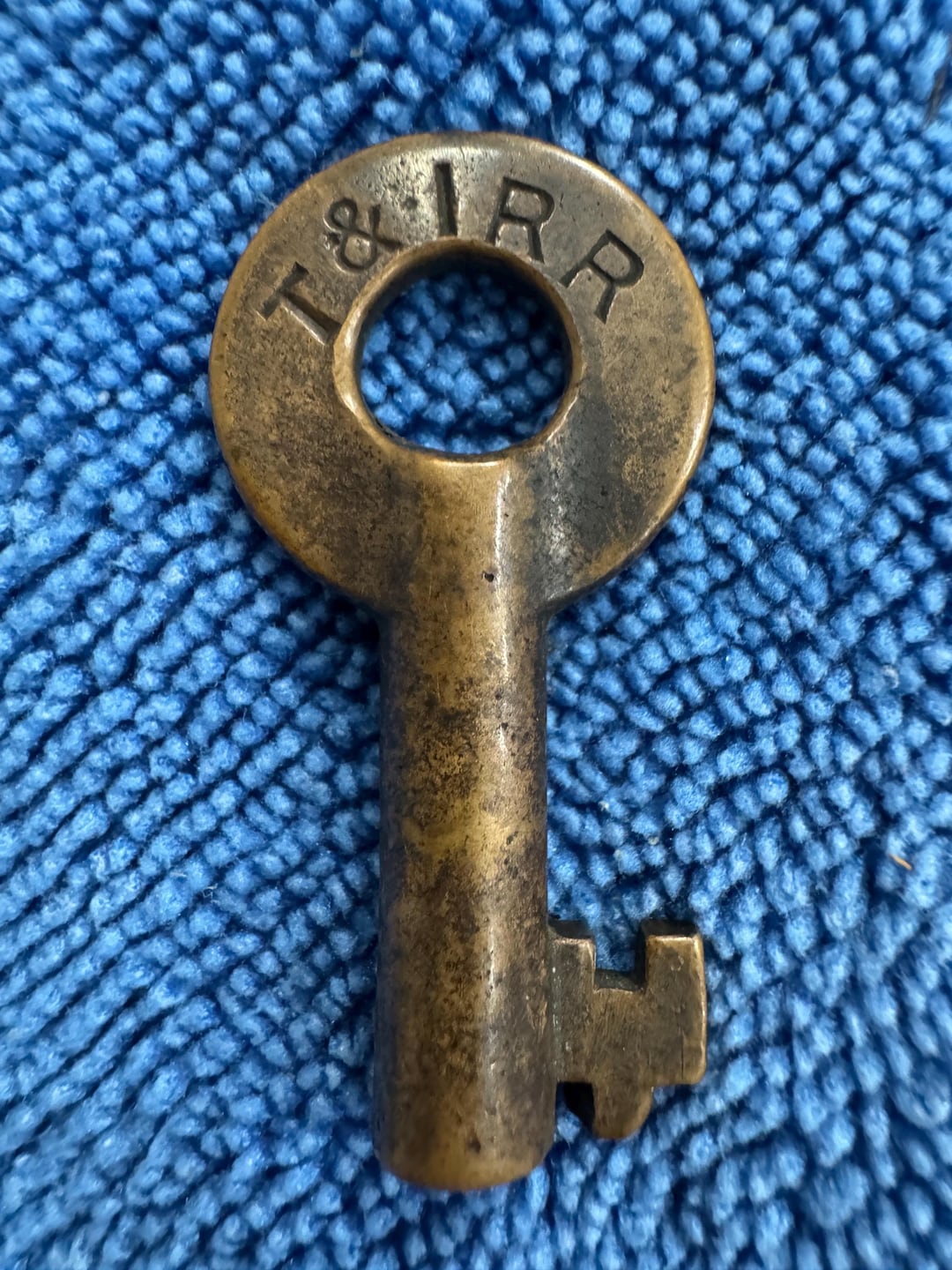 T&I RR Railroad Key E.J. Brooks and Co New York Brass Antique Railway ...