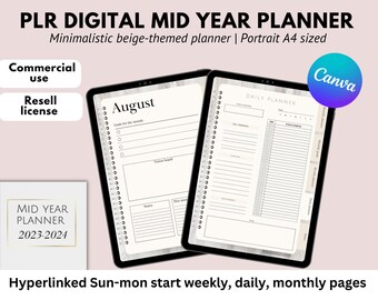 PLR Digital Planner | Resell planner template | Etsy Canva template | Resell goodnotes planner | commercial license | dated planner
