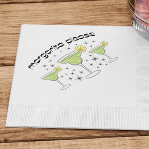 Margarita Please Cocktail Napkins, 50-100 count cocktail napkins, cute cocktail party napkins, hostess gift ideas, housewarming gift