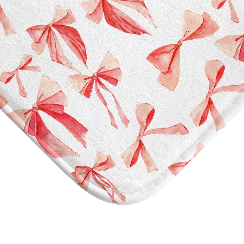 Bow Mat Coquette Pink Bow Bath Mat, Coquette Bathroom Accessories, Housewarming ...