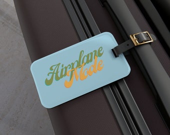 Airplane Mode Luggage Tag, Travel Essentials, Retro Accessories, Custom Luggage Tags, Colorful Luggage Tags, Travel Lover Gift Ideas