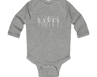 Long Sleeve Dancing Skeletons Baby Bodysuit, Halloween Baby Clothes, Halloween Family outfits, Spooky Baby