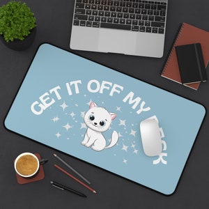 Get It Off My Desk - Desk Mat, Aesthetic desk design, Retro desk mat, cute desk accessories, Swiftie Gifts, Cat lover gift, Swiftie decor