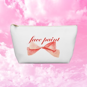 Coquette Makeup Bag, Face Paint Cosmetic Case, Pink Bow Case, Makeup Pouch, Coquette Aesthetic, Purse Organization, Bachelorette Proposal