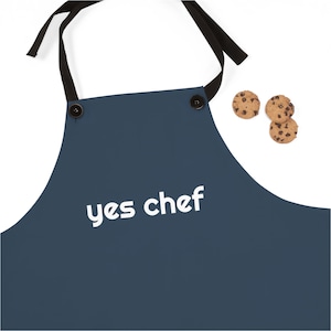 Blue Yes Chef Apron, Cooking Accessories, Hostess Gift Ideas, Personalized Apron, The Bear Gifts, Cousin Richie, Carmy and Richie, The Bear