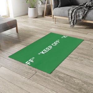 Keep off Dark Grey Rug, Virgil Abloh Rugs, Ruggable Rug, Bed Rug, Carpet  for Living Room, Area Rug, Personalized Gift, Home Decor 