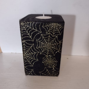 Candle holder, tea light candle holder, spider webbed candle holder