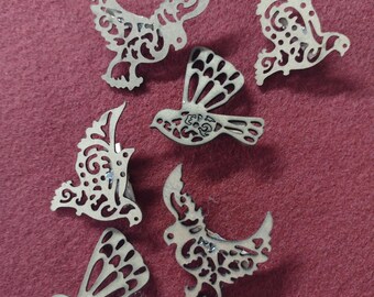 Ornaments, bird ornaments, die cut wood, home decoration