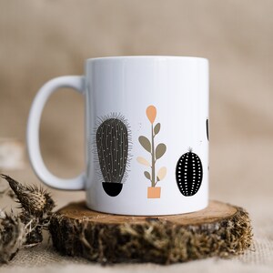Boho Cactus Mug | Cacti Ceramic Coffee Mug | Cactus Plant Tea Mug | Nature Lover Mug | Cactus Lover Mug | Succulent Mug
