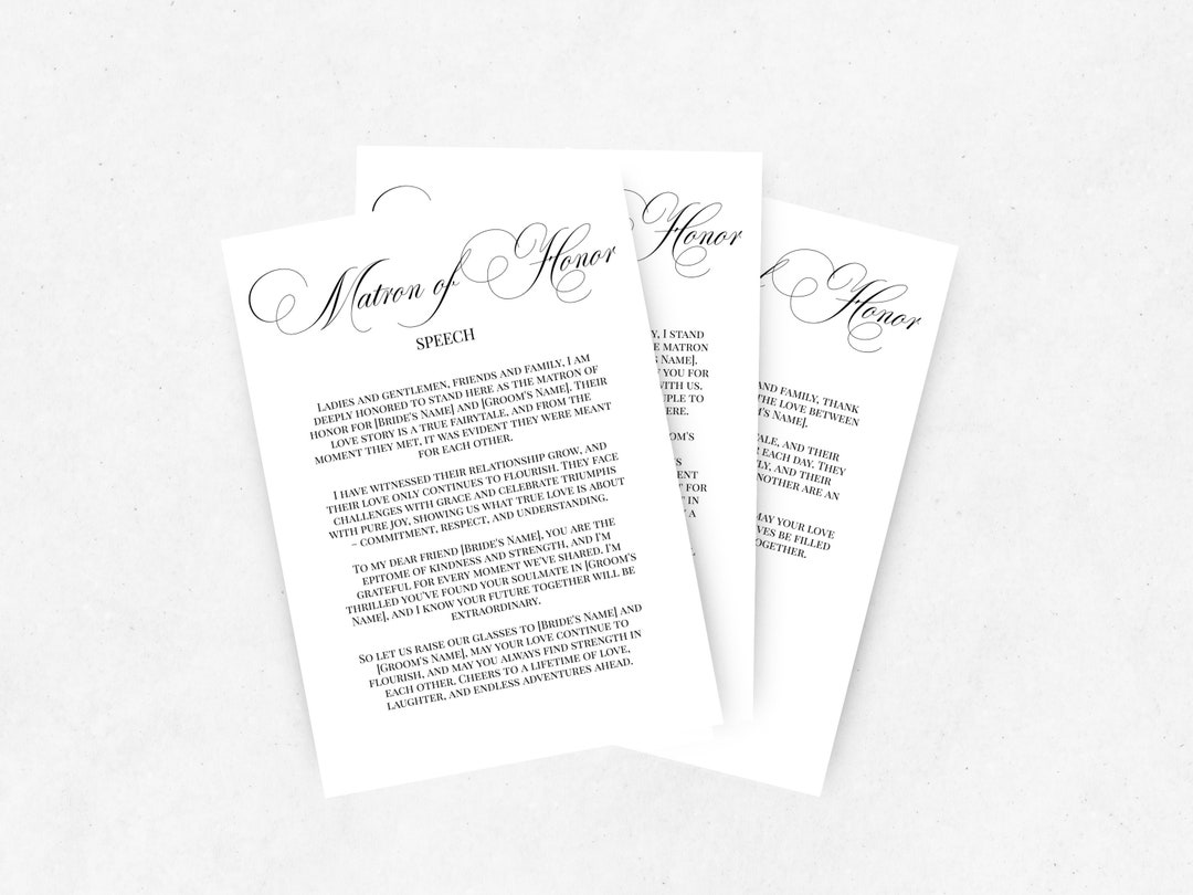 Matron of Honor Speech Template DIY Maid of Honor Speech With Matron of Honor Speech Template DIY Maid of Honor Speech With