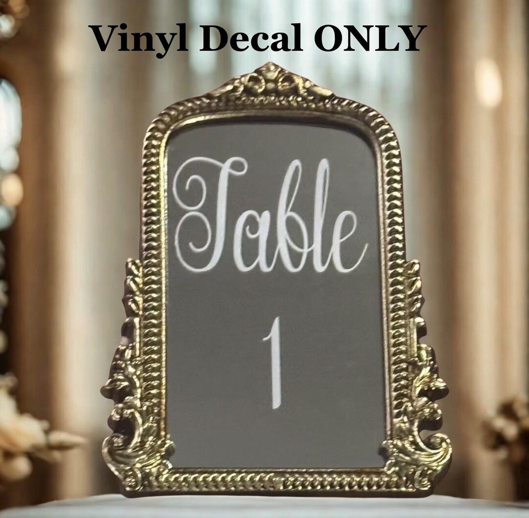 Custom Table Number Vinyl Decals: DIY Wedding Decor - Etsy