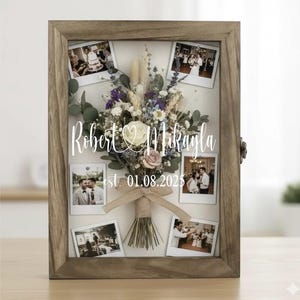 Personalized 8x10" & 11x14" Wedding Day Keepsake Display Shadowbox Gift with Couples Name and Date