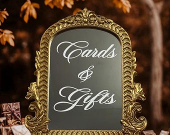 Bronze Cards and Gifts Sign: Modern Wedding Table Decor (11x9.8")