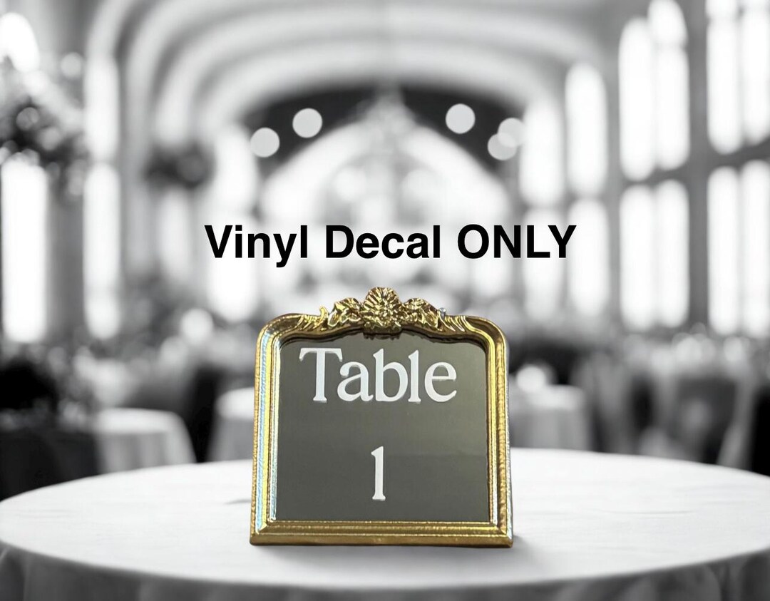 DIY Wedding Table Number Vinyl Decals: Customizable Style - Etsy