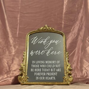 11.8x9.6&quot; In Loving Memory Sign for Remembrance Table, In Memory of Sign, Wedding Memorial Sign w Attached Stand (Style can be changed)