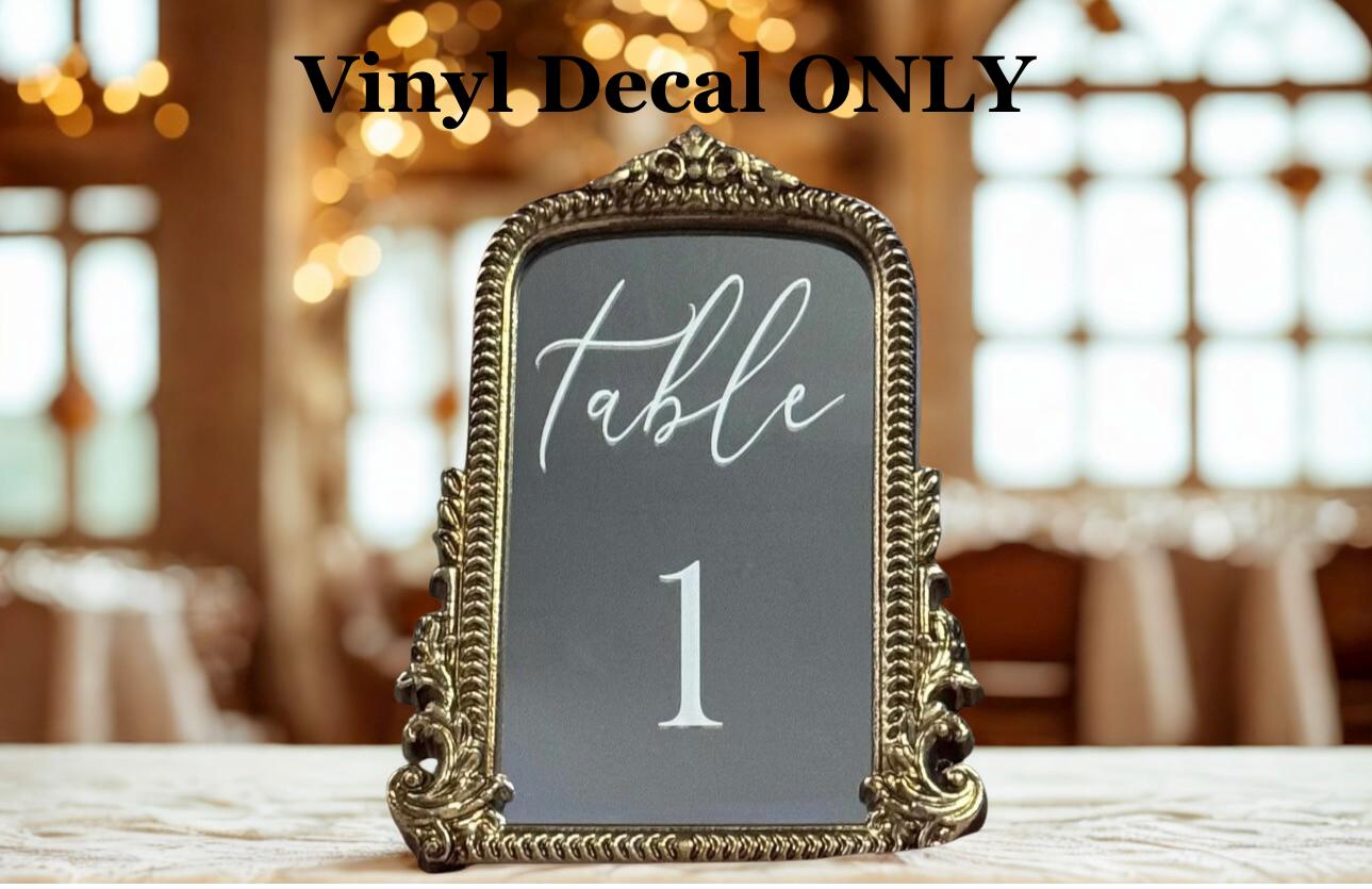 Wedding Table Number Vinyl Decals: DIY Party Decor - Etsy