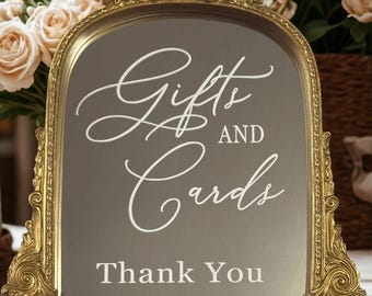 Gold Wedding Cards & Gifts Mirror Sign: Customizable Style