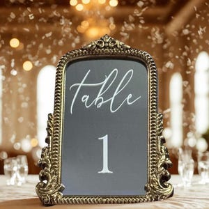 Bronze Baroque Wedding Table Numbers: Antique Gold Mirror, Customizable Style