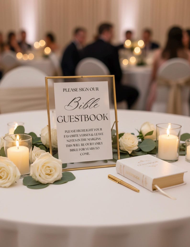 PRINTED & SHIPPED Bible Guestbook Sign (multiple Sign Styles Available ...