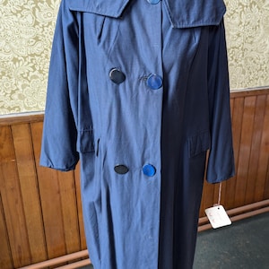 Vintage 1950&#39;s Navy Cotton Coat.
