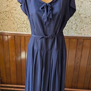 Vintage 1950's Navy Dress.