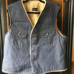 1970's Denim Vest - Sharpa Lined Ramsgate
