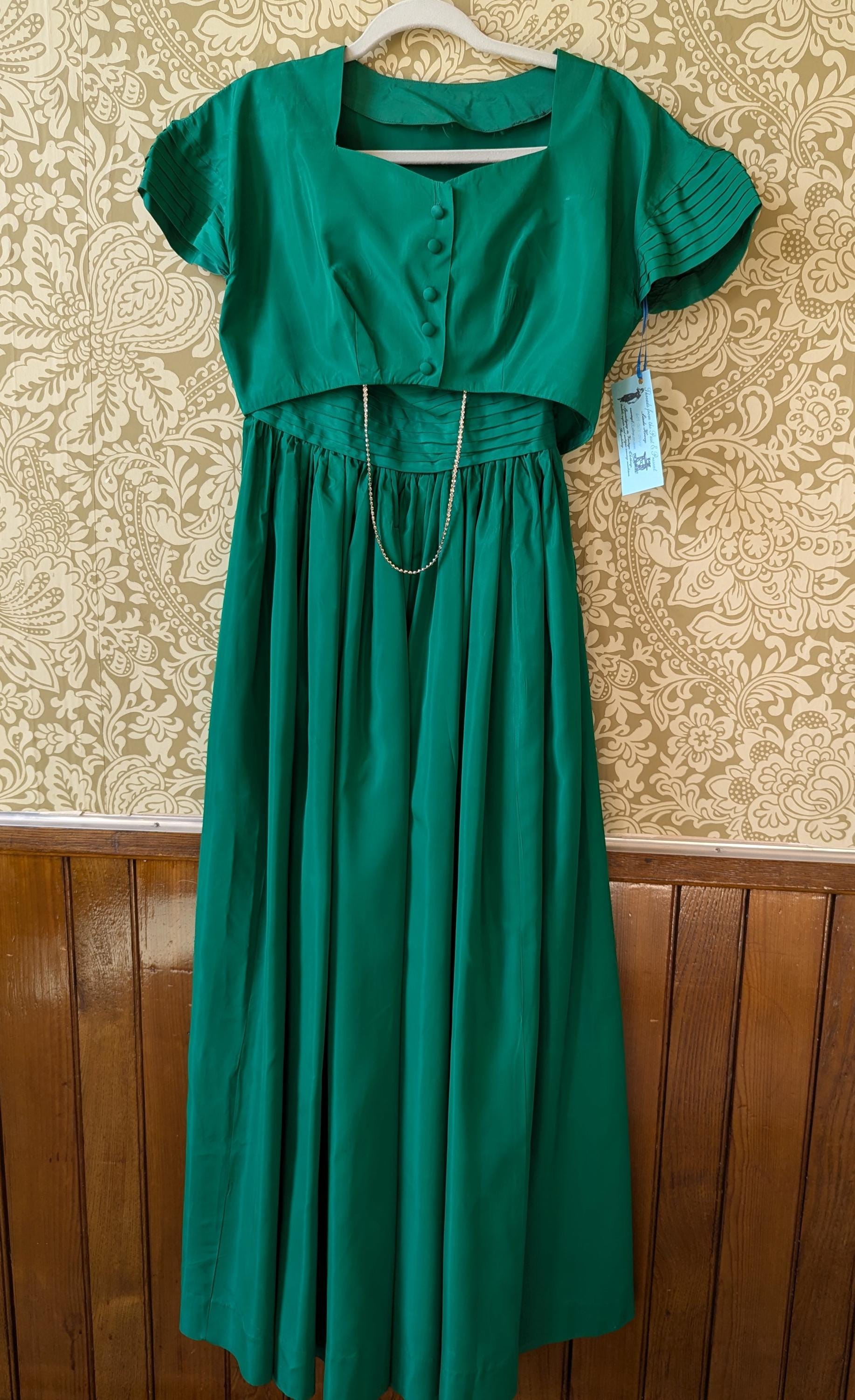 50s Emerald Dress - Etsy