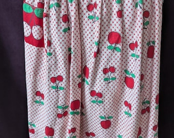 Vintage 1950s Red+White Novelty Skirt.