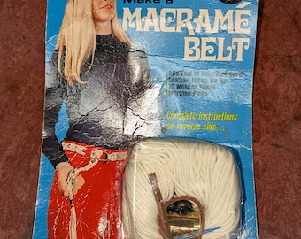 Vintage 1970's Dead Stock Macrame Belt Making Kit.