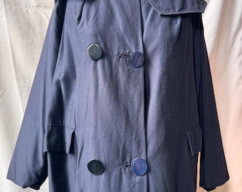 Vintage 1950's Navy Cotton Coat