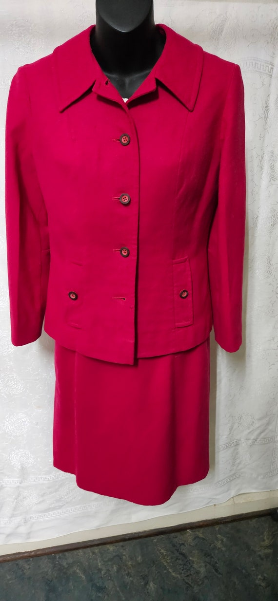 1970s Pendleton Fuscia 2-Piece 100% Virgin Wool Su