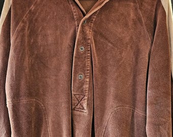 1970s Men's Chemise 3/4 Button Pullover Shirt