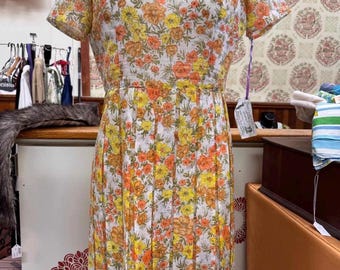 Vintage 1960s Voile Print Dress