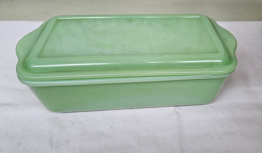 Fire King Jadeite Bread Pan W/lid Etsy