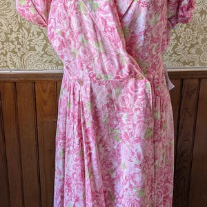 Vintage 1940&#39;s Pink Cotton Dress.