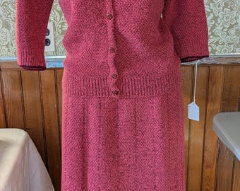Vintage 1940's Knit Top And Skirt.